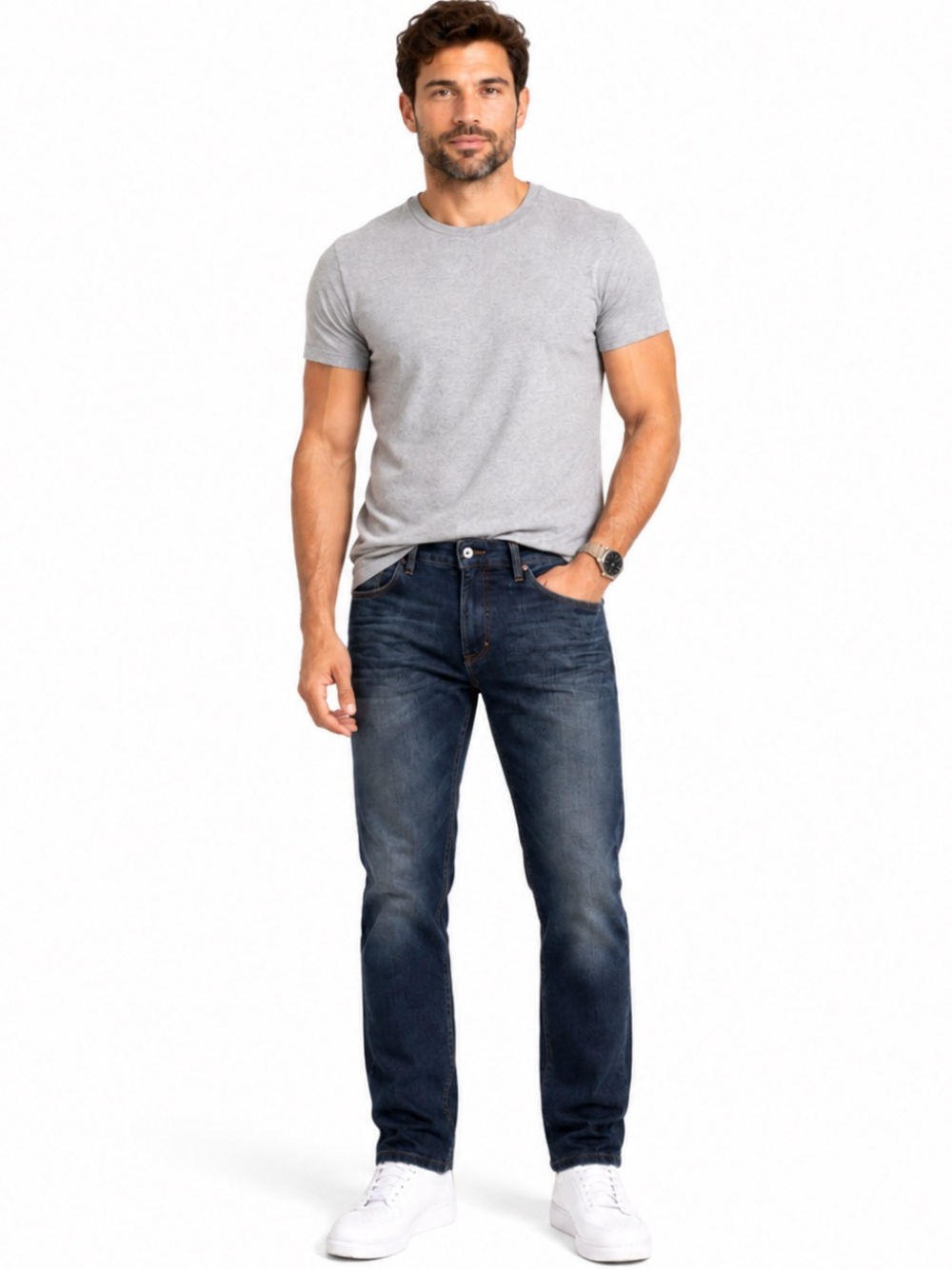 GUESS Men’s Dark Wash Straight Leg Denim Jeans 32x32
